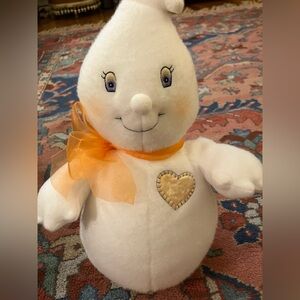 Hallmark Glimmer The Ghost 12" Stuffed Plush Halloween Decor Shimmer Heart Bow